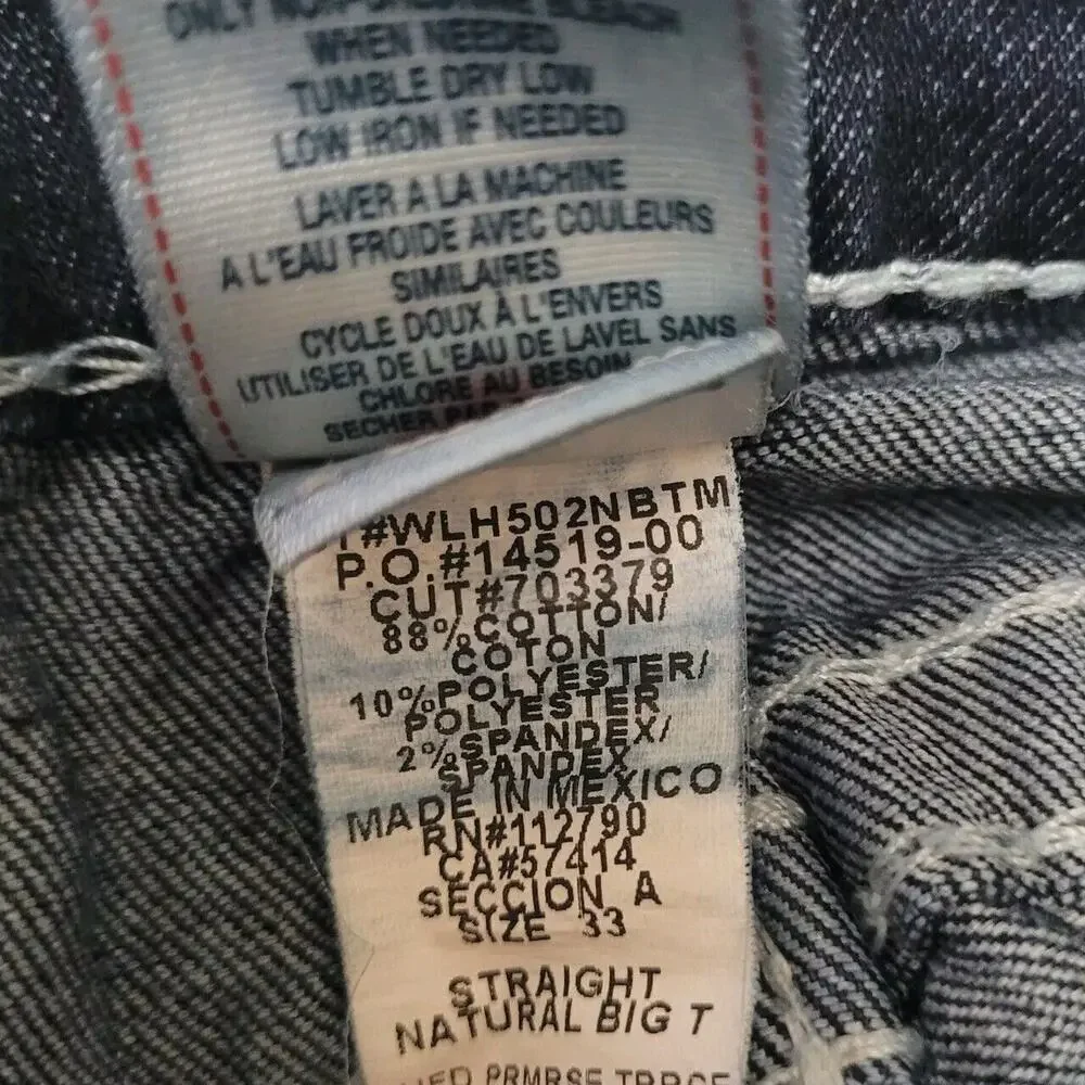 True Religion Jeans 33 Blue Denim Natural Big T Bobby Y2K Thick Stitch Straight‎